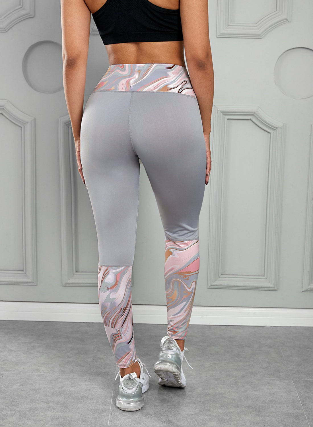 Printed Wide Waistband Active Leggings –